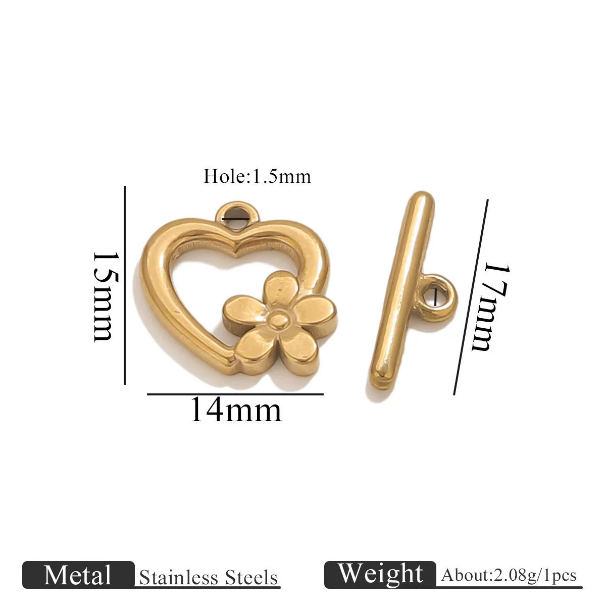 Stainless Steel Electroplated 18K Real Gold Colorpreserving Multistyle Ot Buckle Jewelry Accessory - Image 11