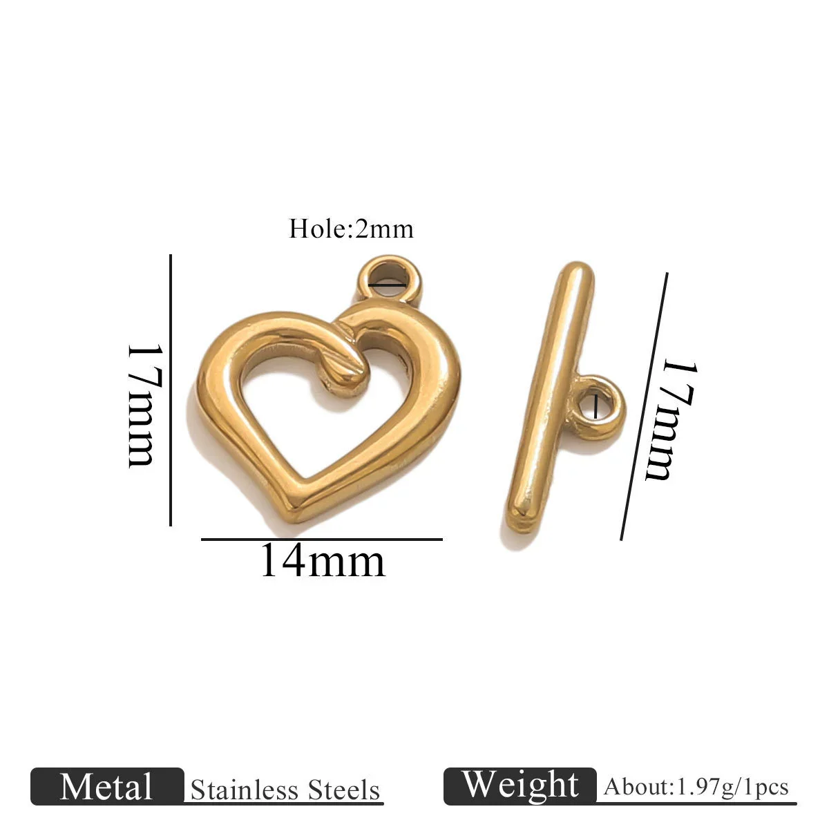 Stainless Steel Electroplated 18K Real Gold Colorpreserving Multistyle Ot Buckle Jewelry Accessory - Image 17