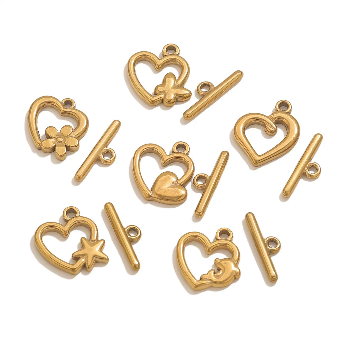 Stainless Steel Electroplated 18K Real Gold Colorpreserving Multistyle Ot Buckle Jewelry Accessory - Image 5