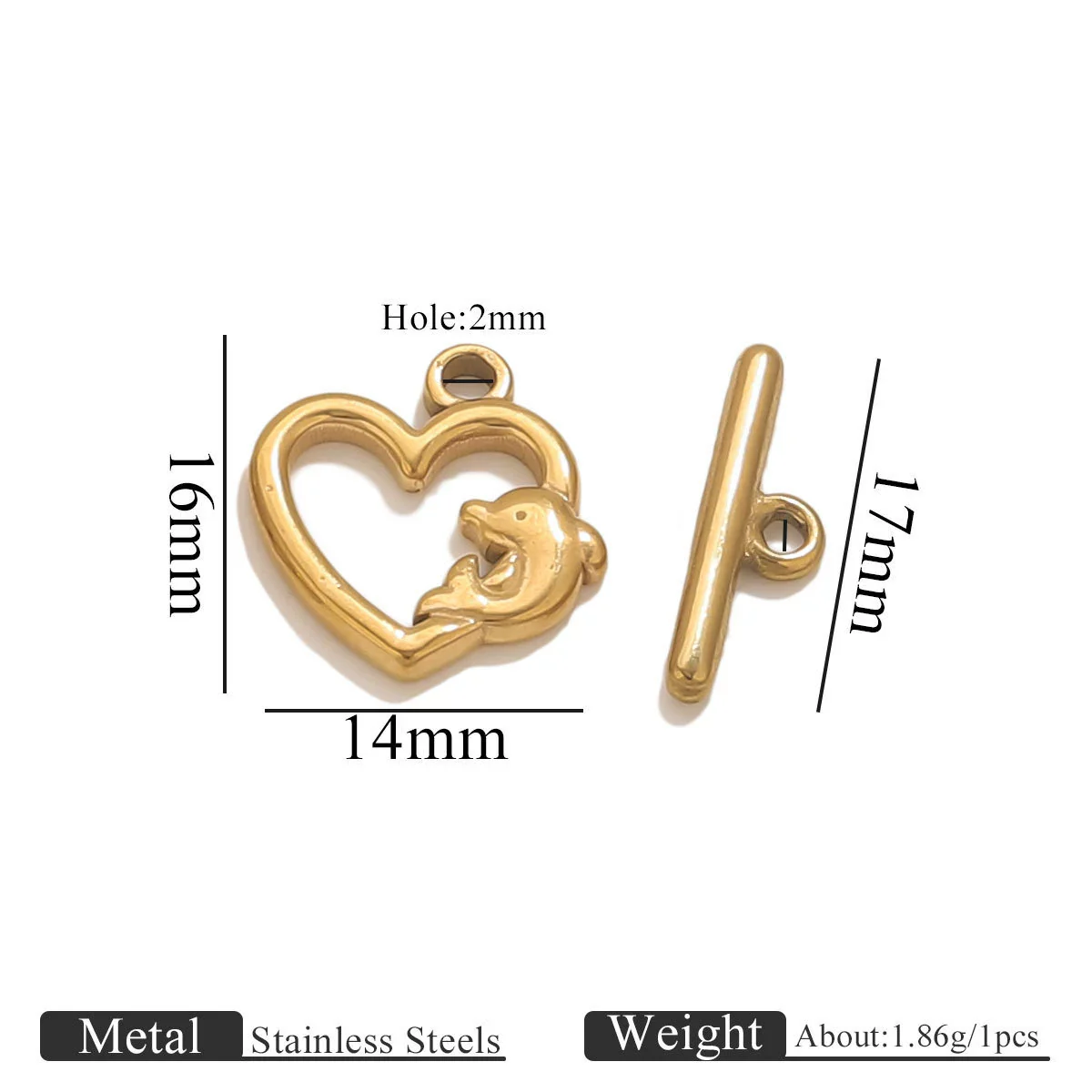 Stainless Steel Electroplated 18K Real Gold Colorpreserving Multistyle Ot Buckle Jewelry Accessory - Image 7