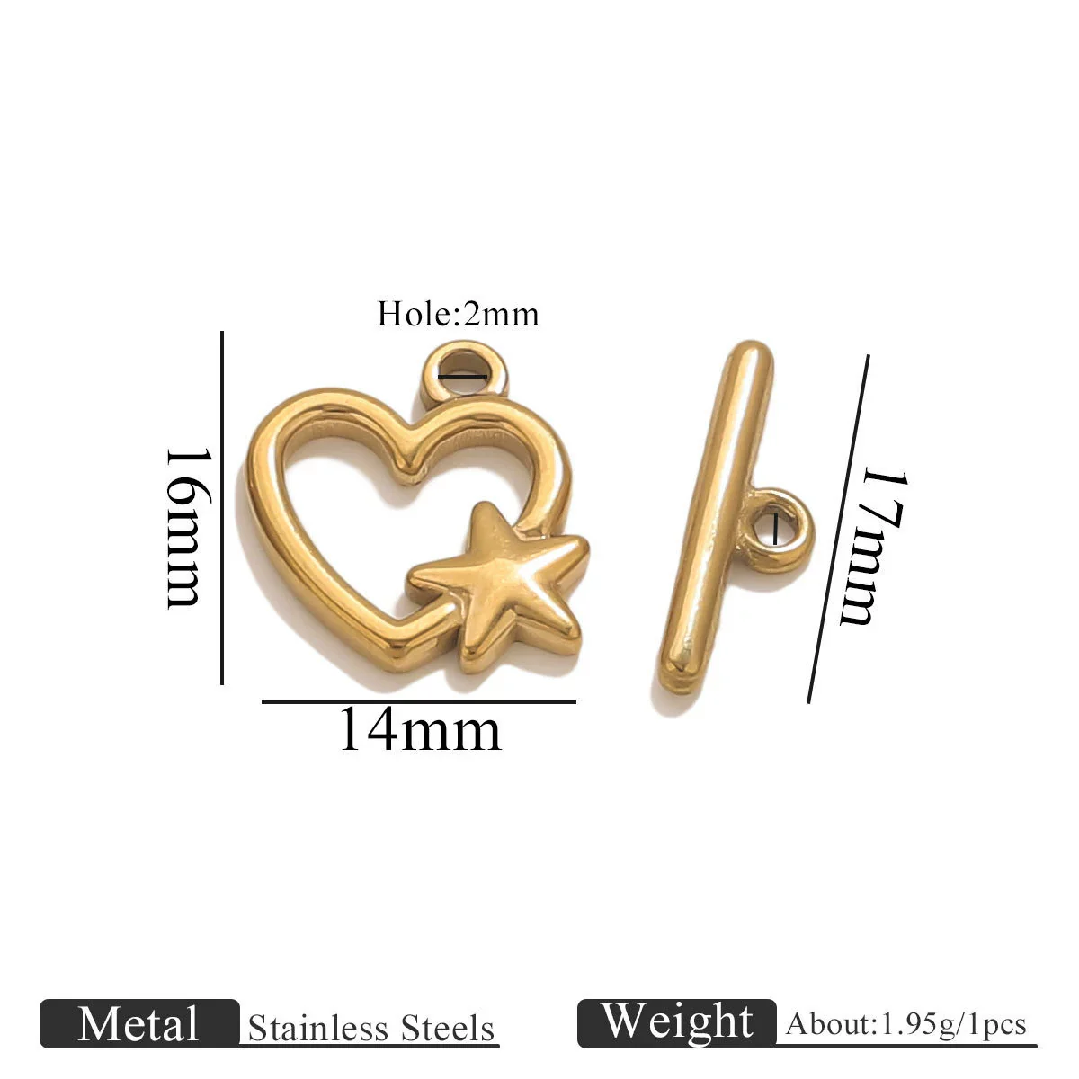 Stainless Steel Electroplated 18K Real Gold Colorpreserving Multistyle Ot Buckle Jewelry Accessory - Image 9