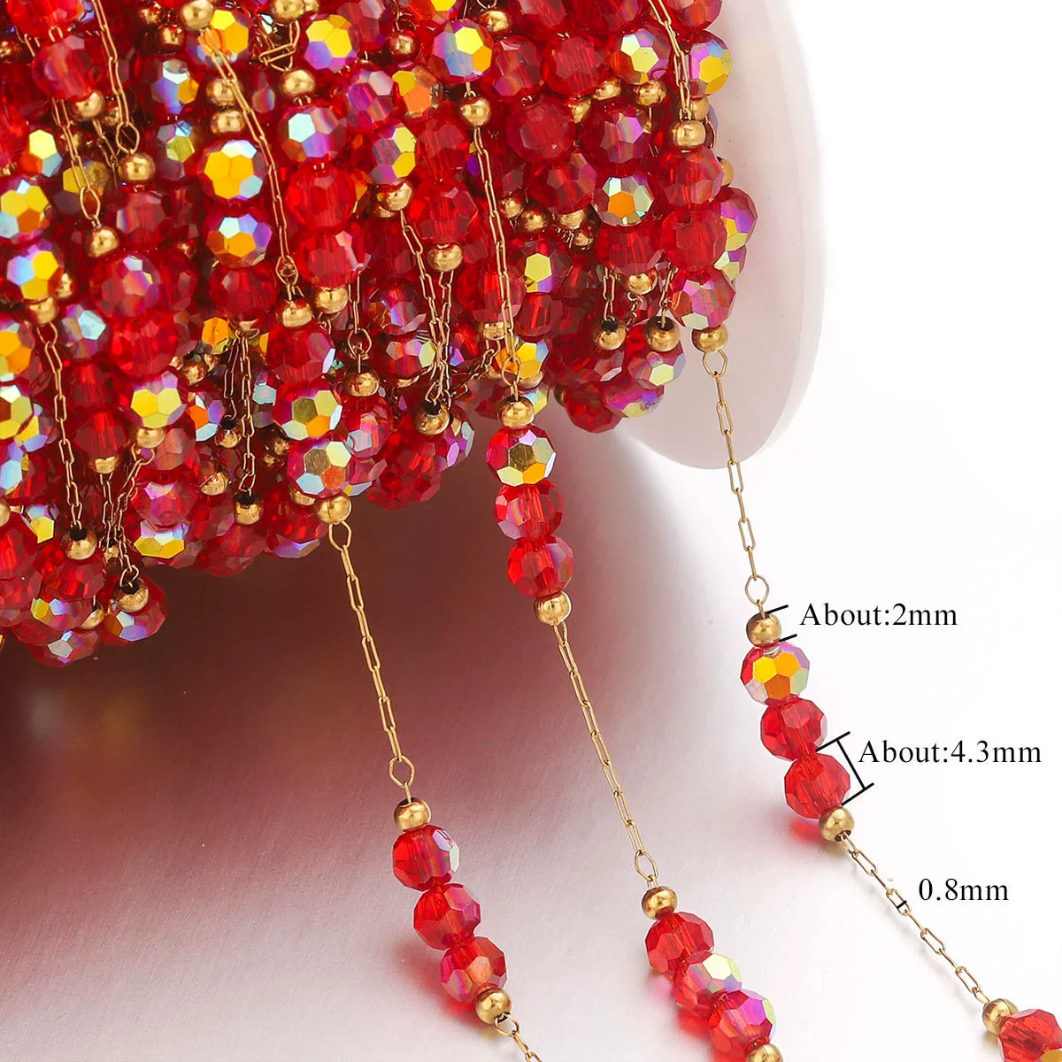 Stainless Steel Electroplated Gold Natural Stone Crystal Clip Bead Chain Diy Jewelry Accessories Bracelet Necklace - Image 12
