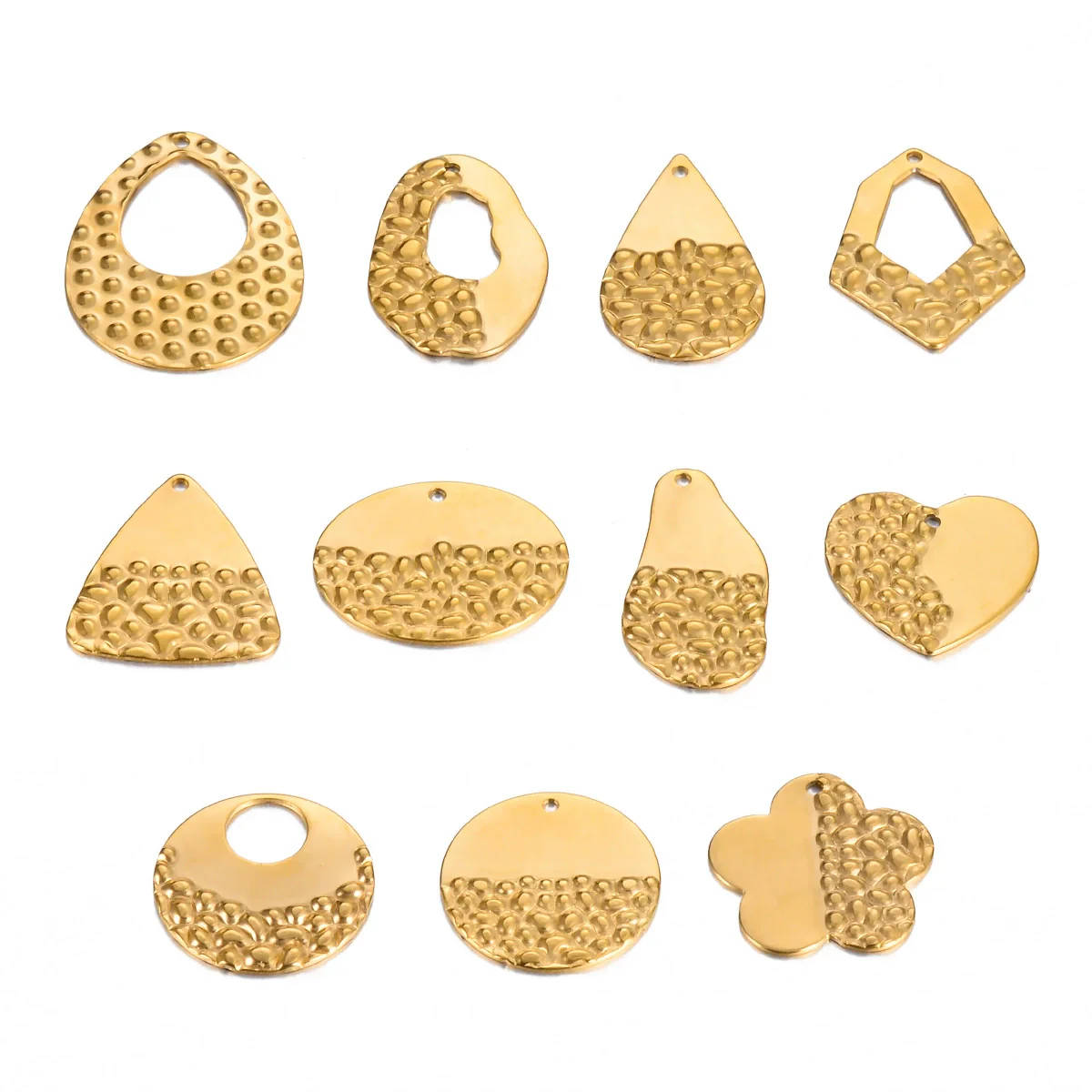 Stainless Steel Embossed Love Heart Electroplated Earrings Jewelry Accessories