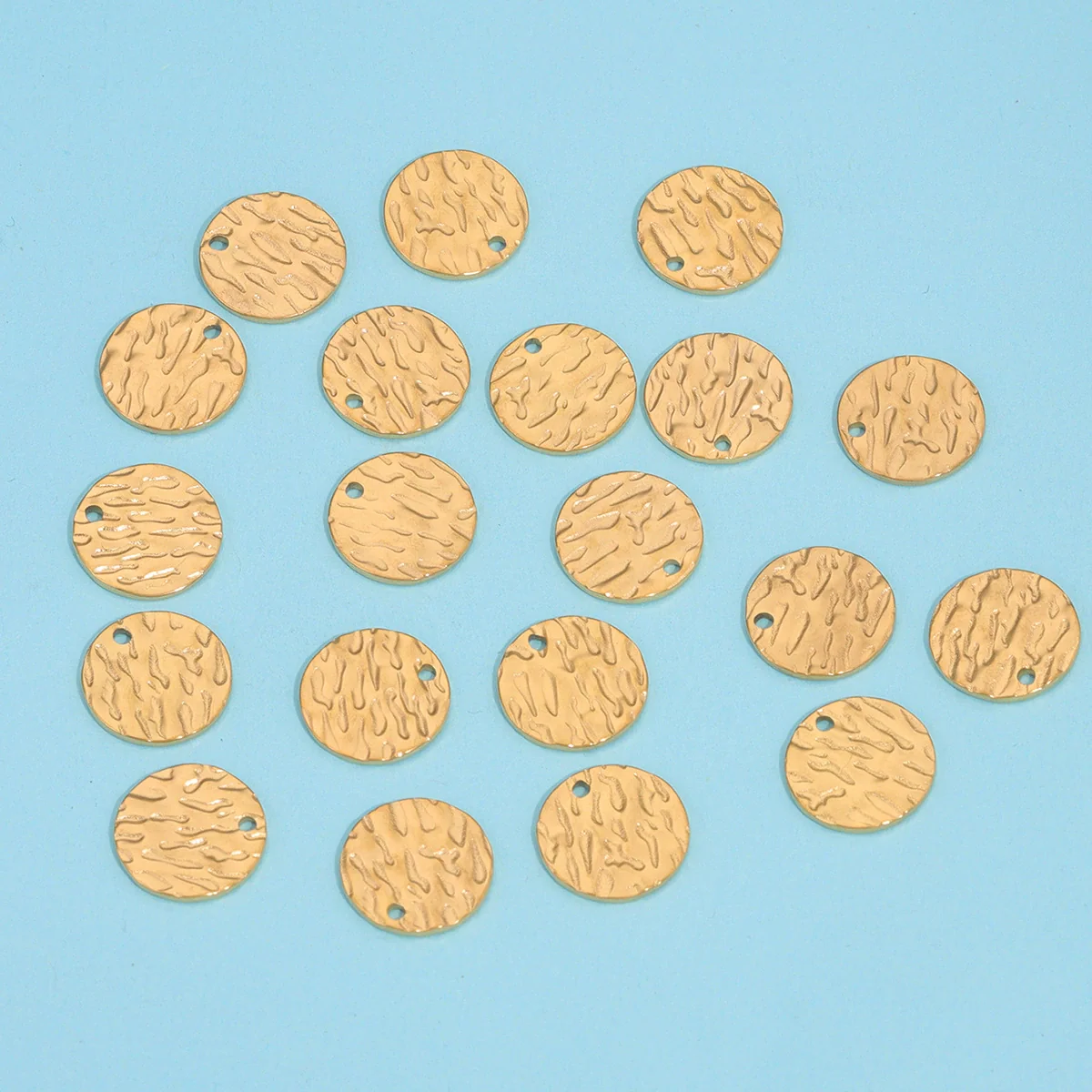 Stainless Steel Embossed Wafer Totem Pattern Diy Jewelry Connection Accessories Pendant For Bracelet And Necklace With Electroplating Treatment - Image 3