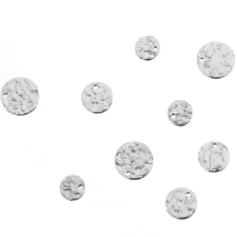 Stainless Steel Embossed Wafer Totem Pattern Diy Jewelry Connection Accessories Pendant For Bracelet And Necklace With Electroplating Treatment - Image 6
