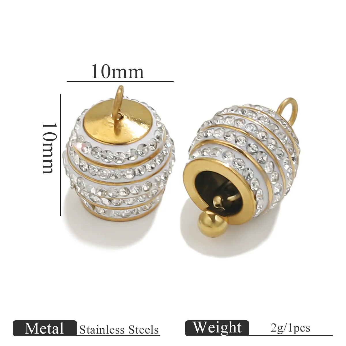 Stainless Steel Enamel Bell Pendant Jewelry Accessories For Bracelet And Anklet With Dripping Oil Treatment Leather Rope Or Red Rope Connection Diy Handmade - Image 9