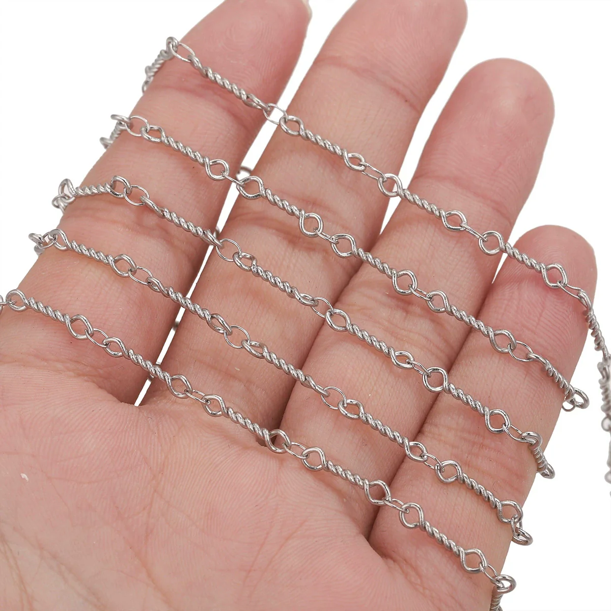 Stainless Steel Fashion Bean Chain Twist Stick Chain Jewelry Accessories For Diy Necklace Bracelet With Electroplating Treatment - Image 2