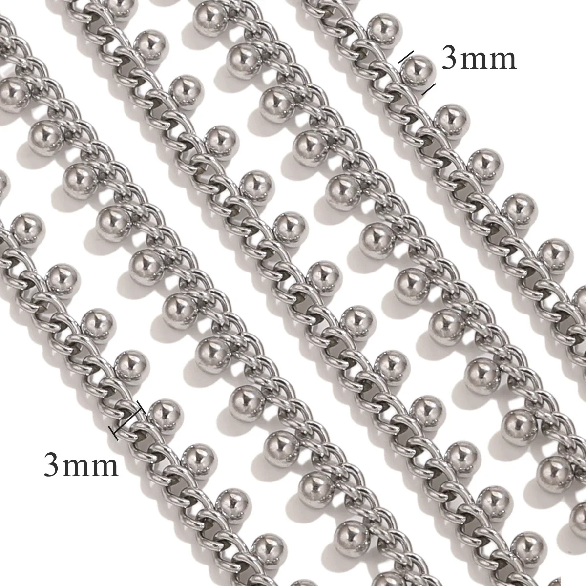 Stainless Steel Fashion Bean Chain Twist Stick Chain Jewelry Accessories For Diy Necklace Bracelet With Electroplating Treatment - Image 6