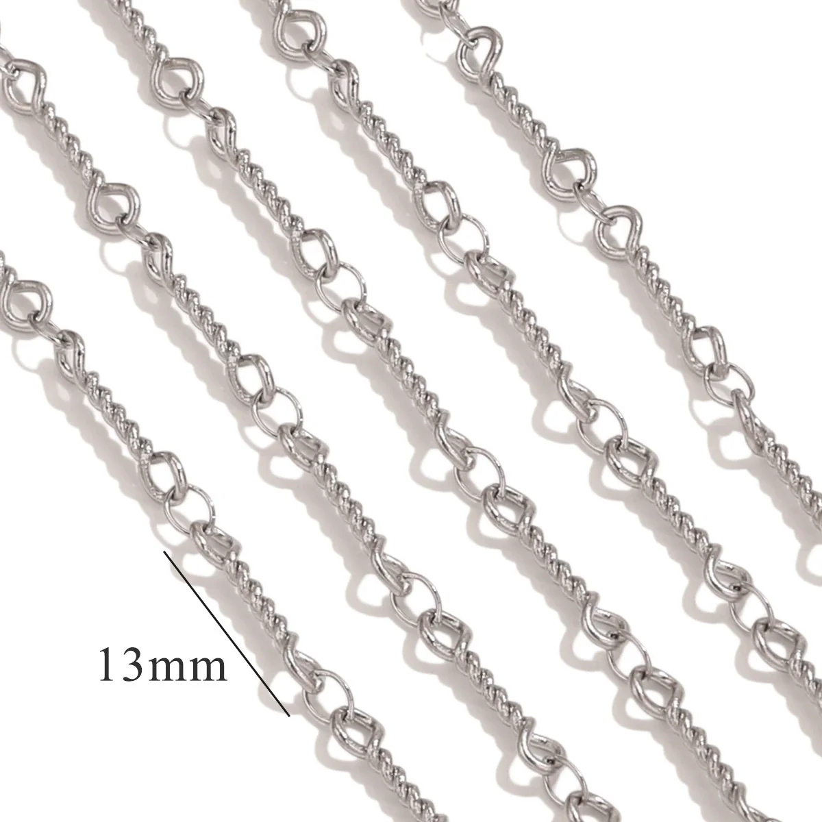 Stainless Steel Fashion Bean Chain Twist Stick Chain Jewelry Accessories For Diy Necklace Bracelet With Electroplating Treatment - Image 7
