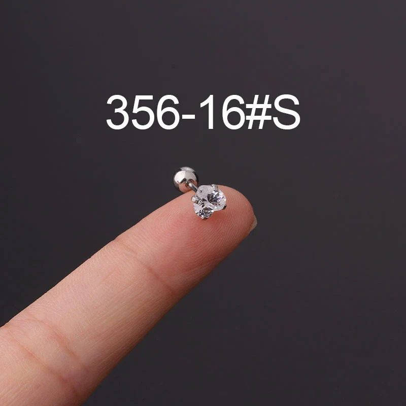 Stainless Steel Fashion Geometric Electroplated Zircon Ear Bone Puncture Earrings For Women - Image 21