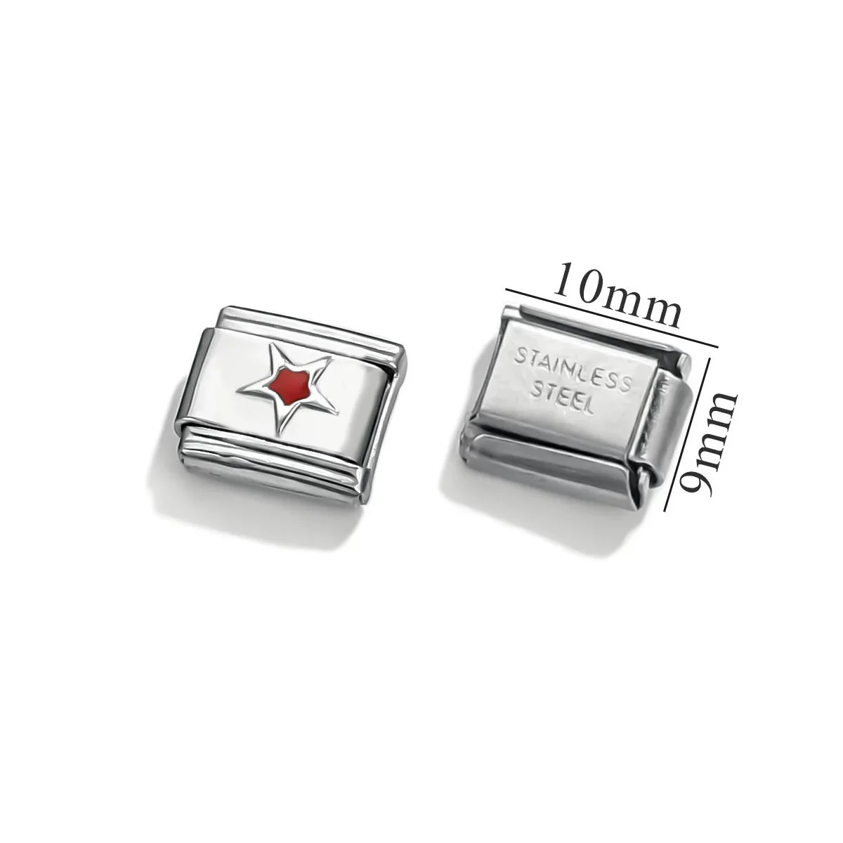 Stainless Steel Fashion Geometric Square Hook Heartshaped Elastic Diy Bracelet With Glow Module And Granular Accessories Electroplated - Image 10