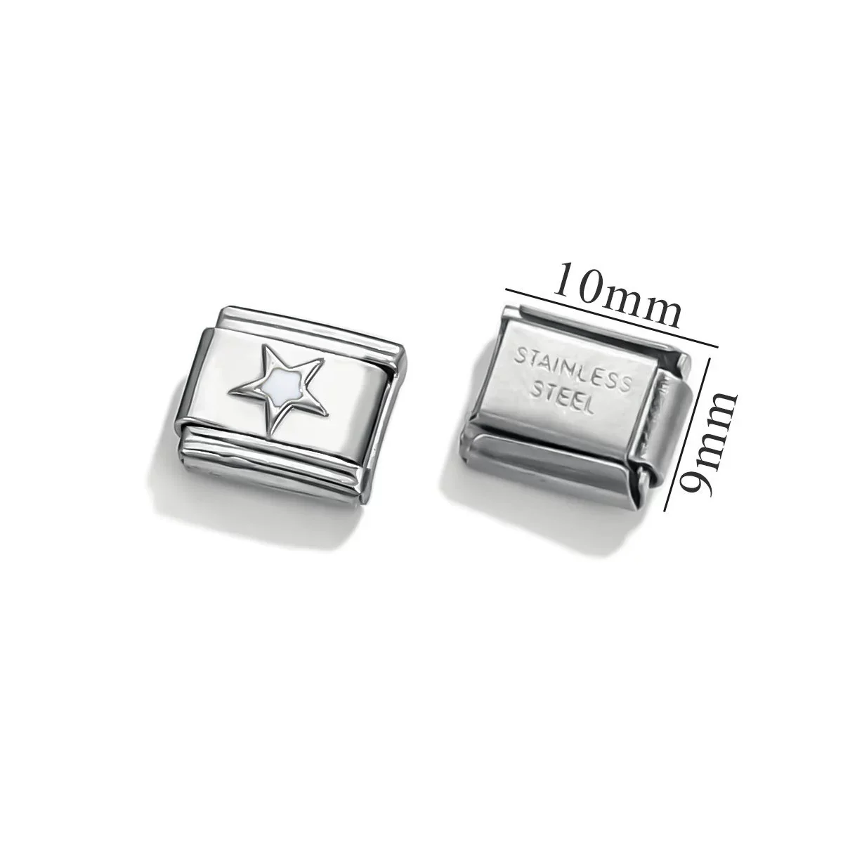 Stainless Steel Fashion Geometric Square Hook Heartshaped Elastic Diy Bracelet With Glow Module And Granular Accessories Electroplated - Image 14