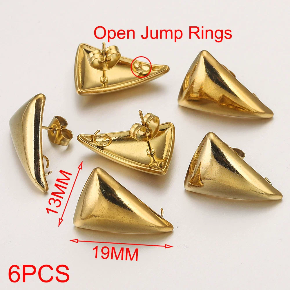 Stainless Steel Fashion Round Quadrangle Triangle Goldplated Titanium Steel Earrings Making Supplies Jewelry - Image 8
