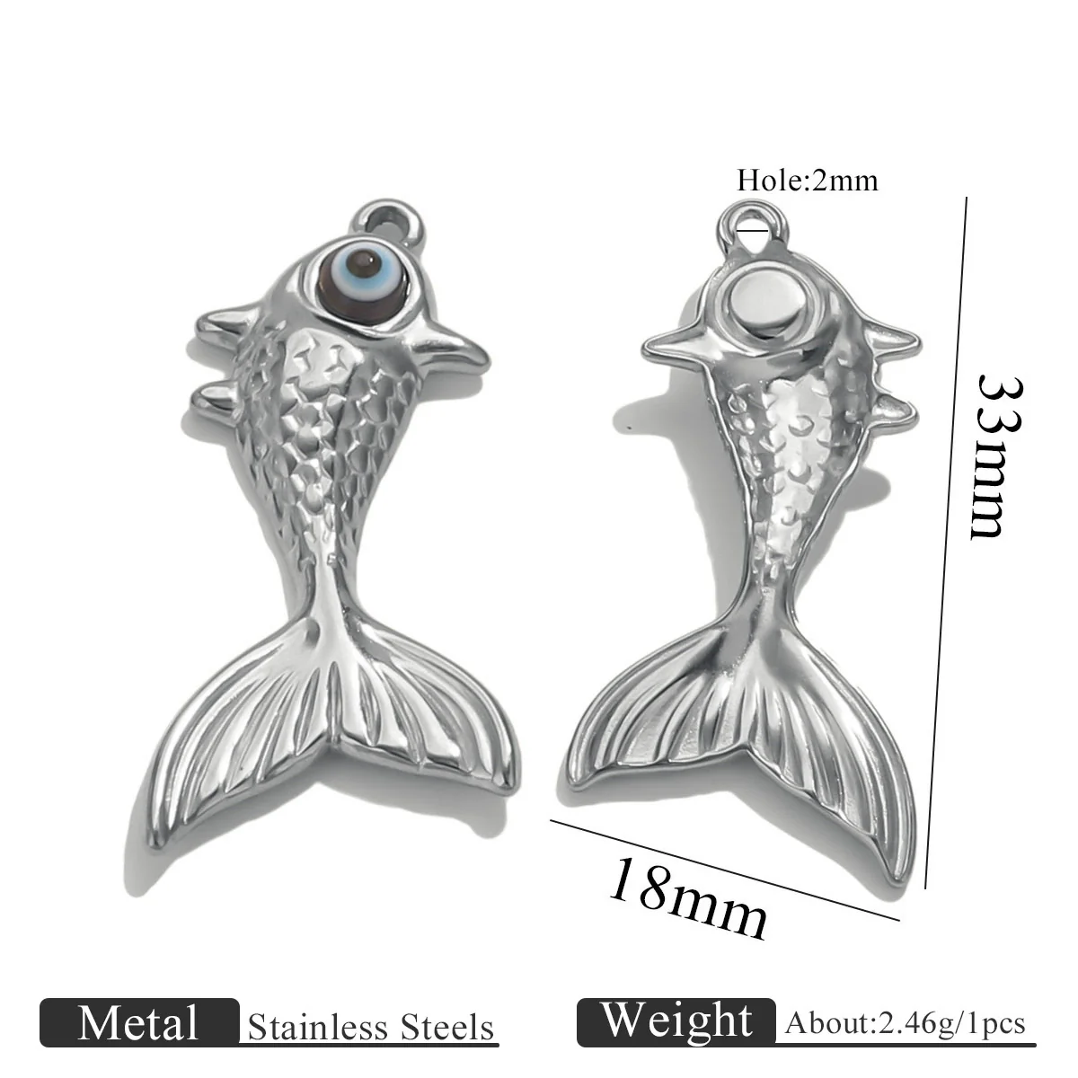 Stainless Steel Fish Octopus Shark Oil Drop Pendant Beach Jewelry Accessories Vacuum Gold Plated Electroplated - Image 10