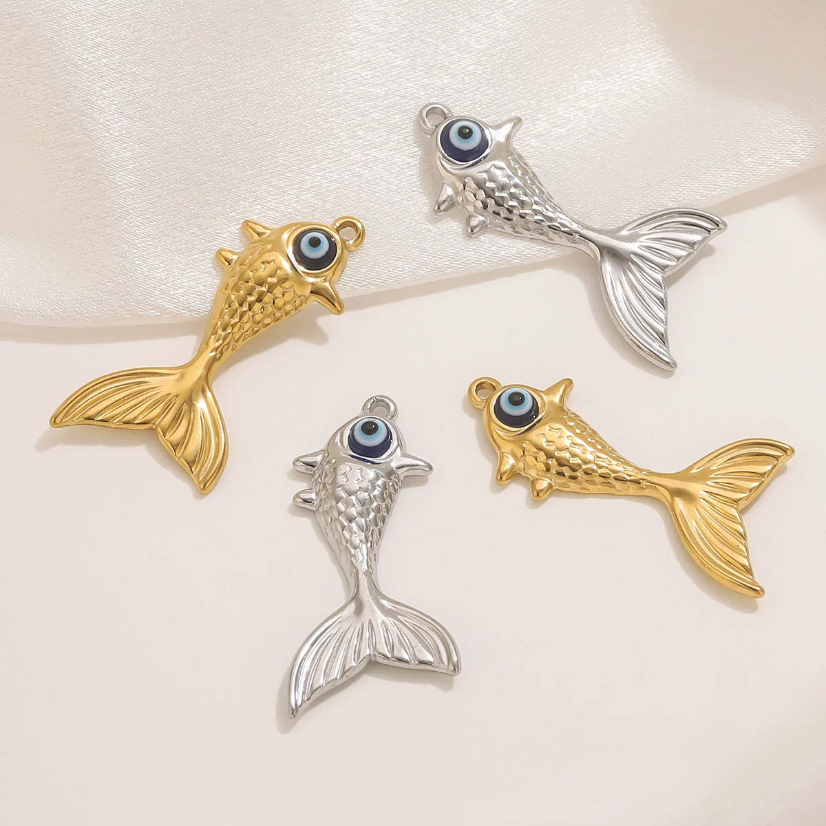 Stainless Steel Fish Octopus Shark Oil Drop Pendant Beach Jewelry Accessories Vacuum Gold Plated Electroplated - Image 3