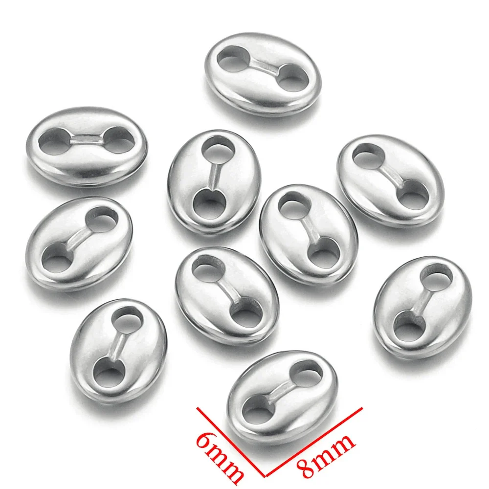 Stainless Steel Fish Pattern Double Oval Bead Connector Diy Jewelry Necklace Making Supplies Accessories With 18K Electroplating - Image 8
