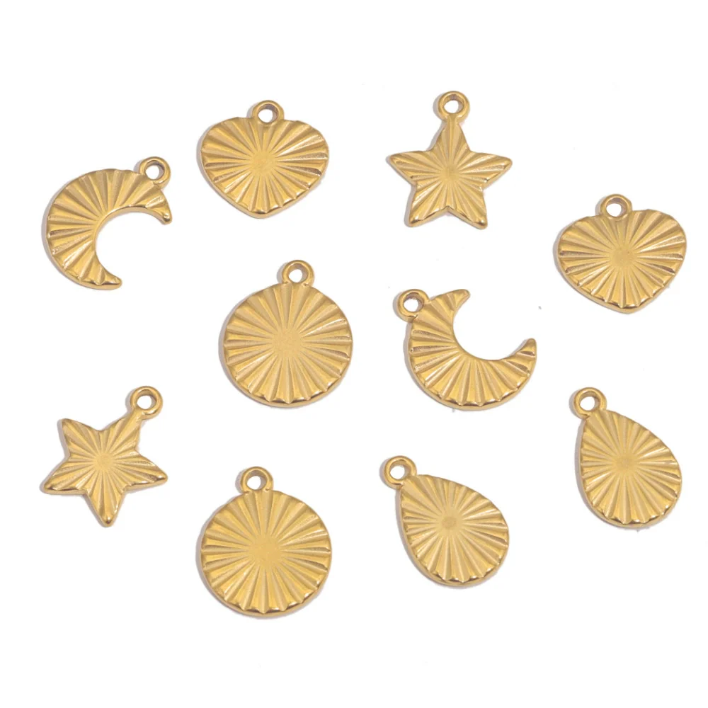 Stainless Steel Fish Pattern Lovely Pendant Jewelry For Diy Earrings Bracelet Necklace With Electroplating
