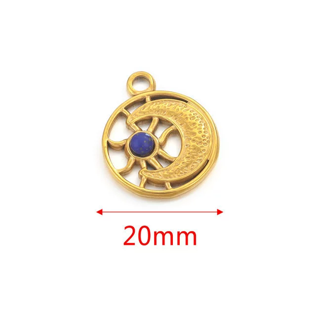 Stainless Steel Fish Pattern Natural Stone Pendant Necklace Jewelry Supplies Accessories With 18K Electroplating - Image 8