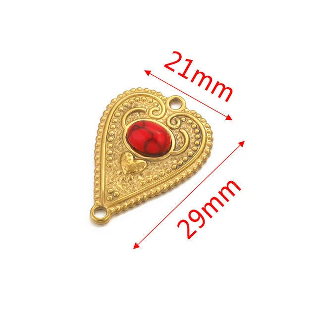 Stainless Steel Fish Pattern Retro Style Peach Heart Jewelry Accessories For Diy Bracelet And Earring Making With Electroplating - Image 7