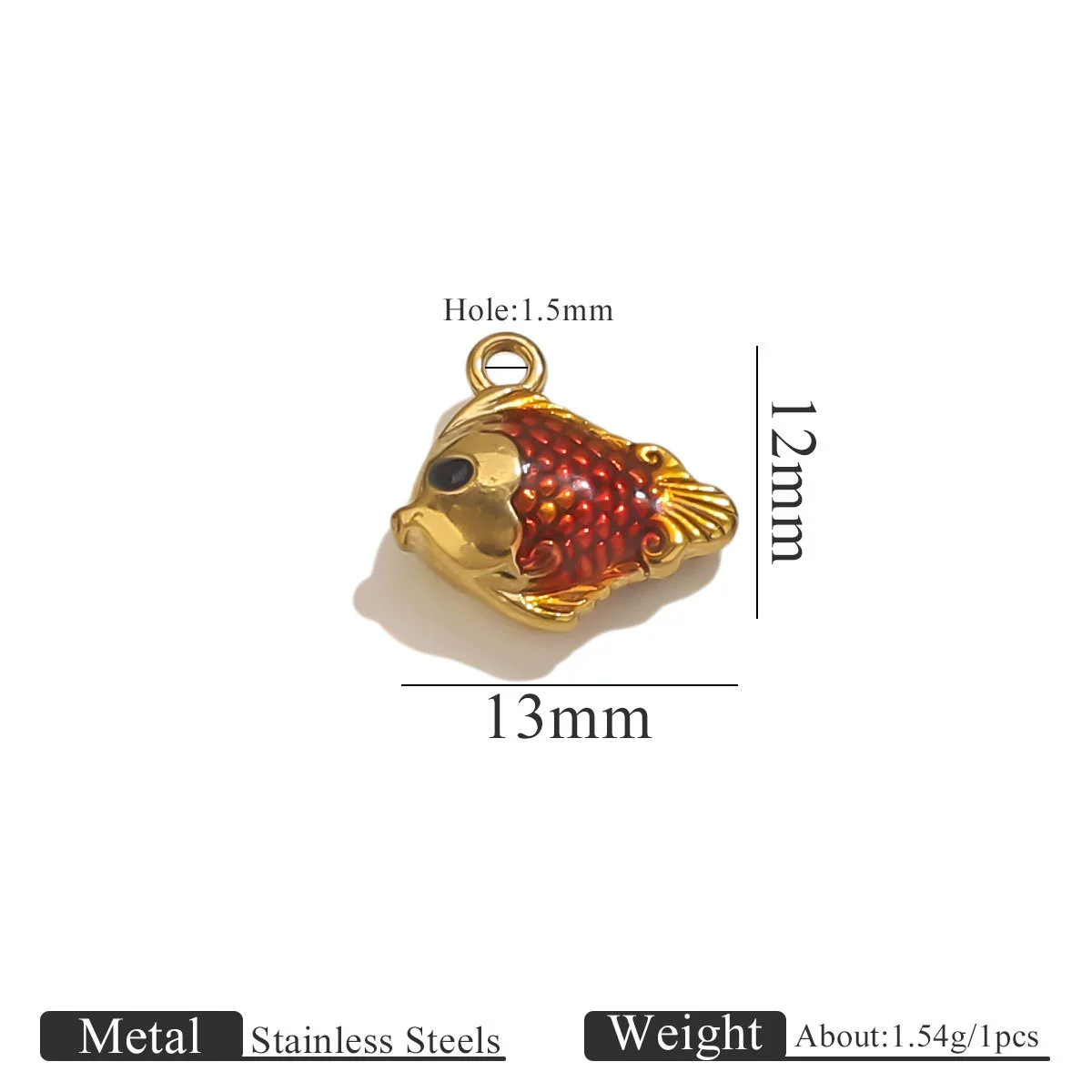 Stainless Steel Fish Pendant Jewelry With Oil Dripping Craft Handmade - Image 12