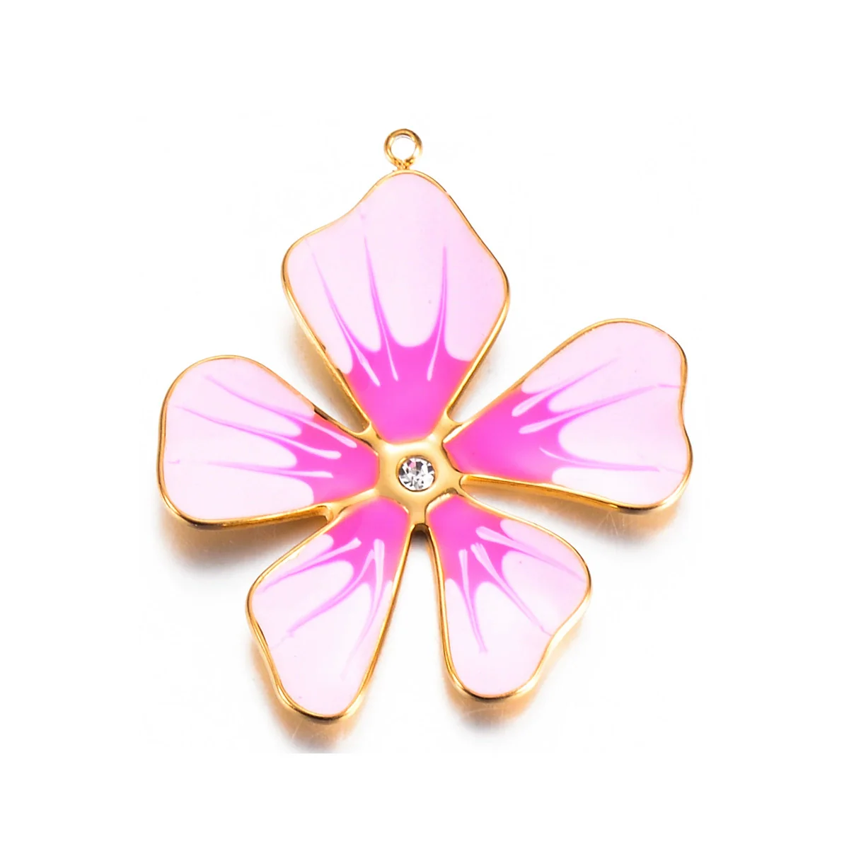 Stainless Steel Fivepetal Flower Drop Oil Jewelry Accessories Earrings Pendant Diy Handmade Material - Image 12