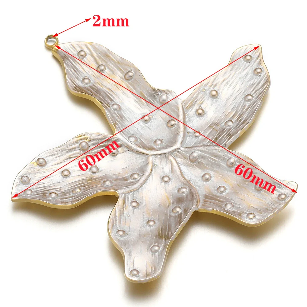 Stainless Steel Fivepetal Flower Oil Dripping Pendant Jewelry Accessories - Image 3