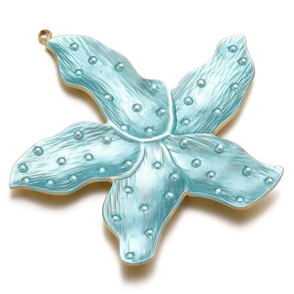 Stainless Steel Fivepetal Flower Oil Dripping Pendant Jewelry Accessories - Image 7