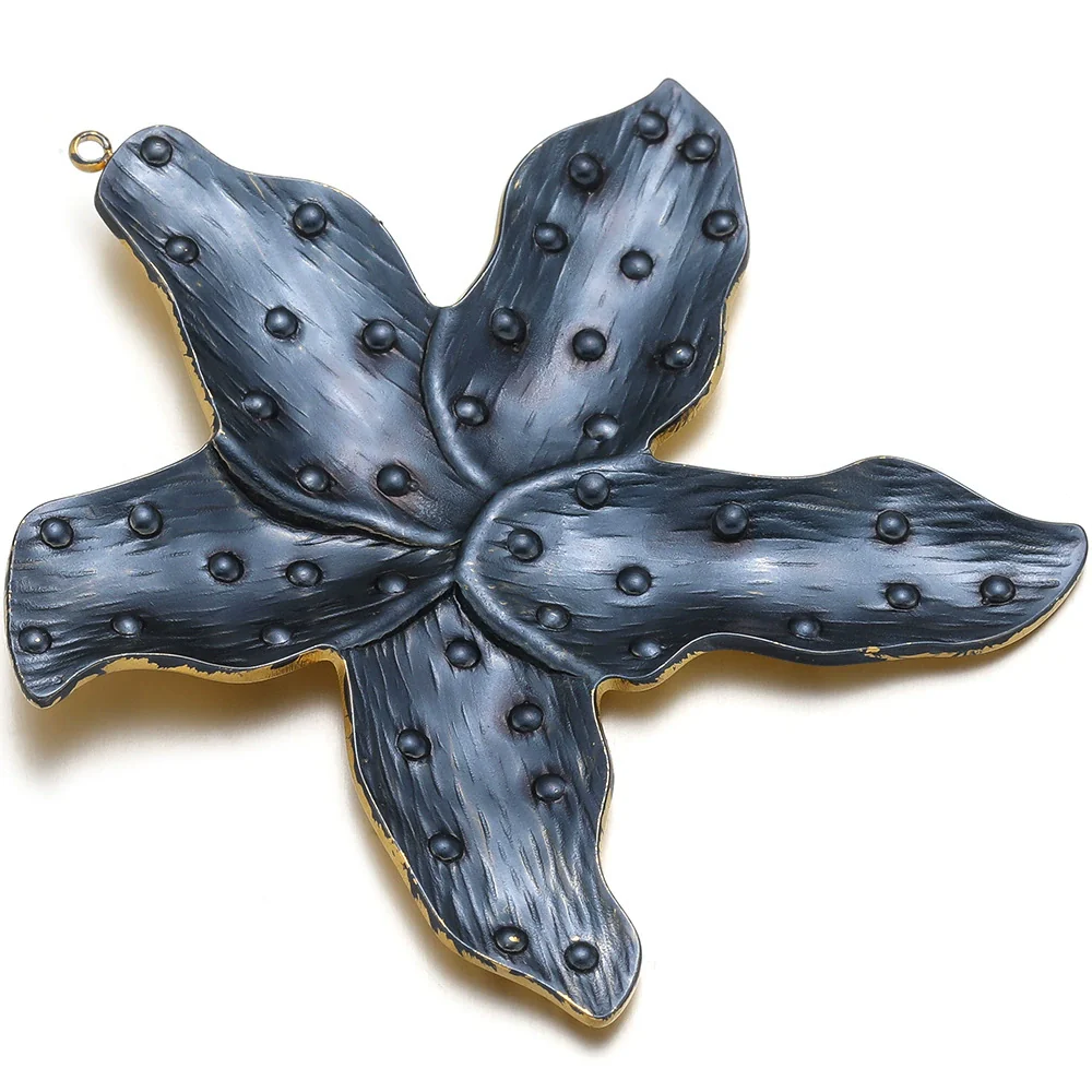 Stainless Steel Fivepetal Flower Oil Dripping Pendant Jewelry Accessories - Image 9
