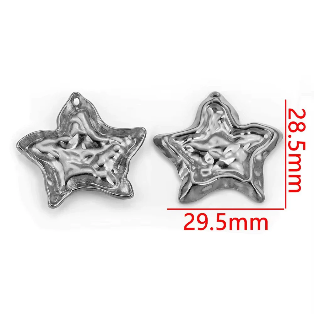 Stainless Steel Fivepointed Star And Round Shell Pendant Necklace Electroplated 18K Gold Color Diy Jewelry Accessories - Image 7