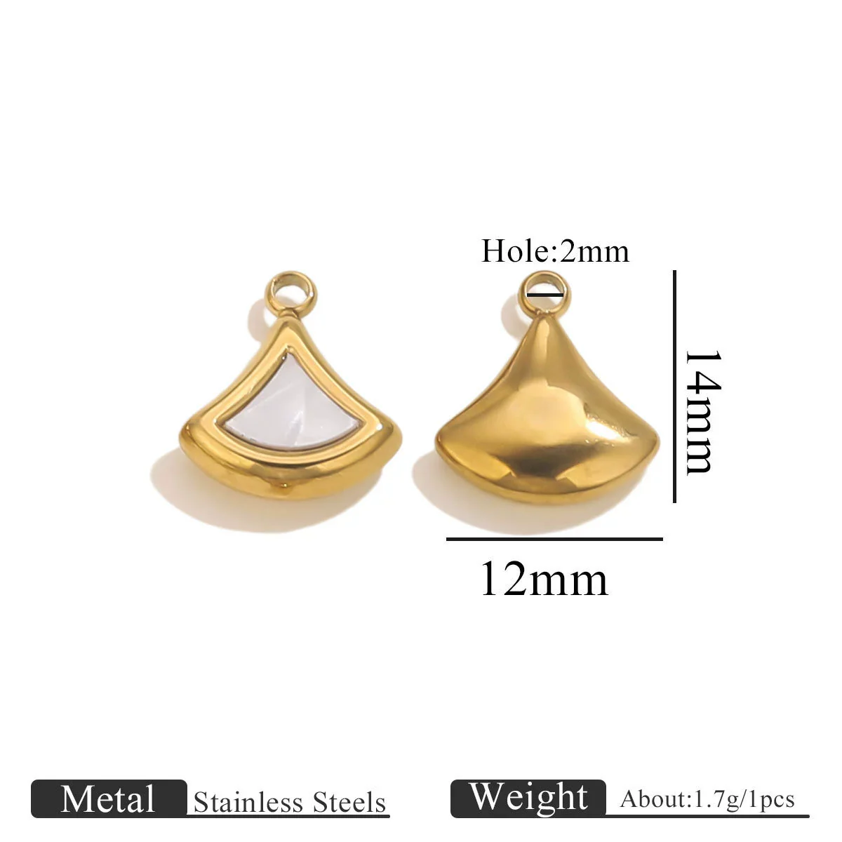 Stainless Steel Fivepointed Star Fanshaped Water Drop Pendant Electroplated Ladies Necklace Accessory - Image 7