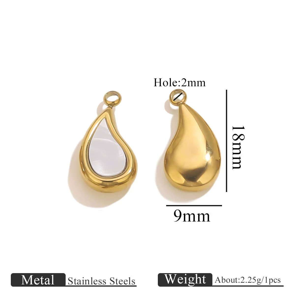 Stainless Steel Fivepointed Star Fanshaped Water Drop Pendant Electroplated Ladies Necklace Accessory - Image 8