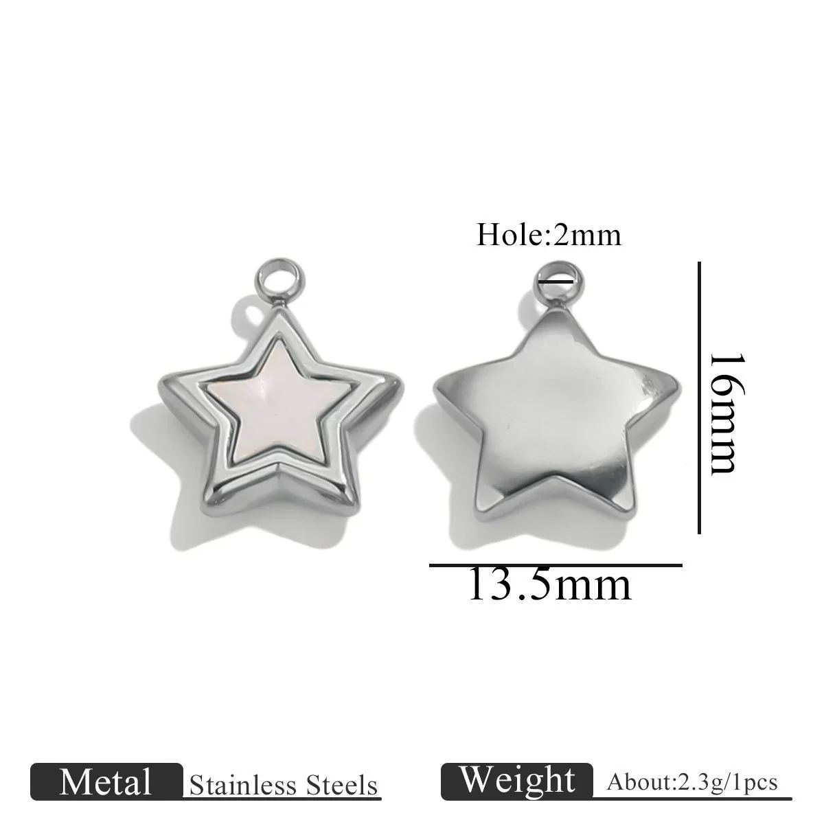 Stainless Steel Fivepointed Star Fanshaped Water Drop Pendant Electroplated Ladies Necklace Accessory - Image 9