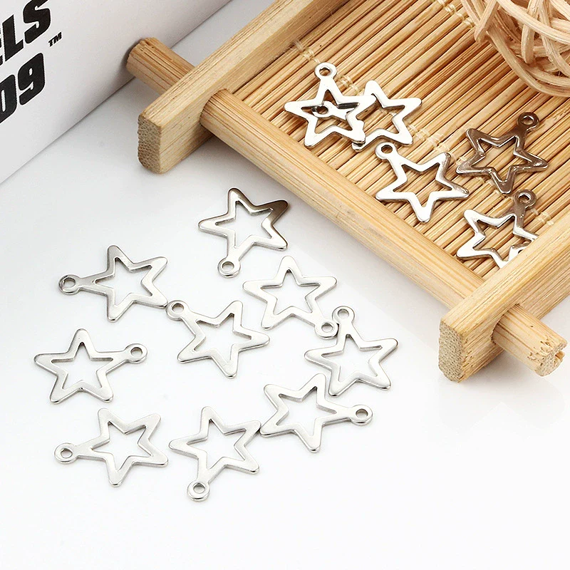 Stainless Steel Fivepointed Star Pendant Jewelry Accessories Electrolysis - Image 2