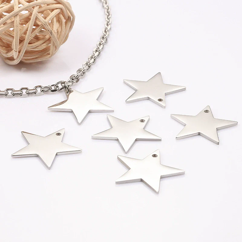 Stainless Steel Fivepointed Star Polished Pendant Jewelry - Image 2