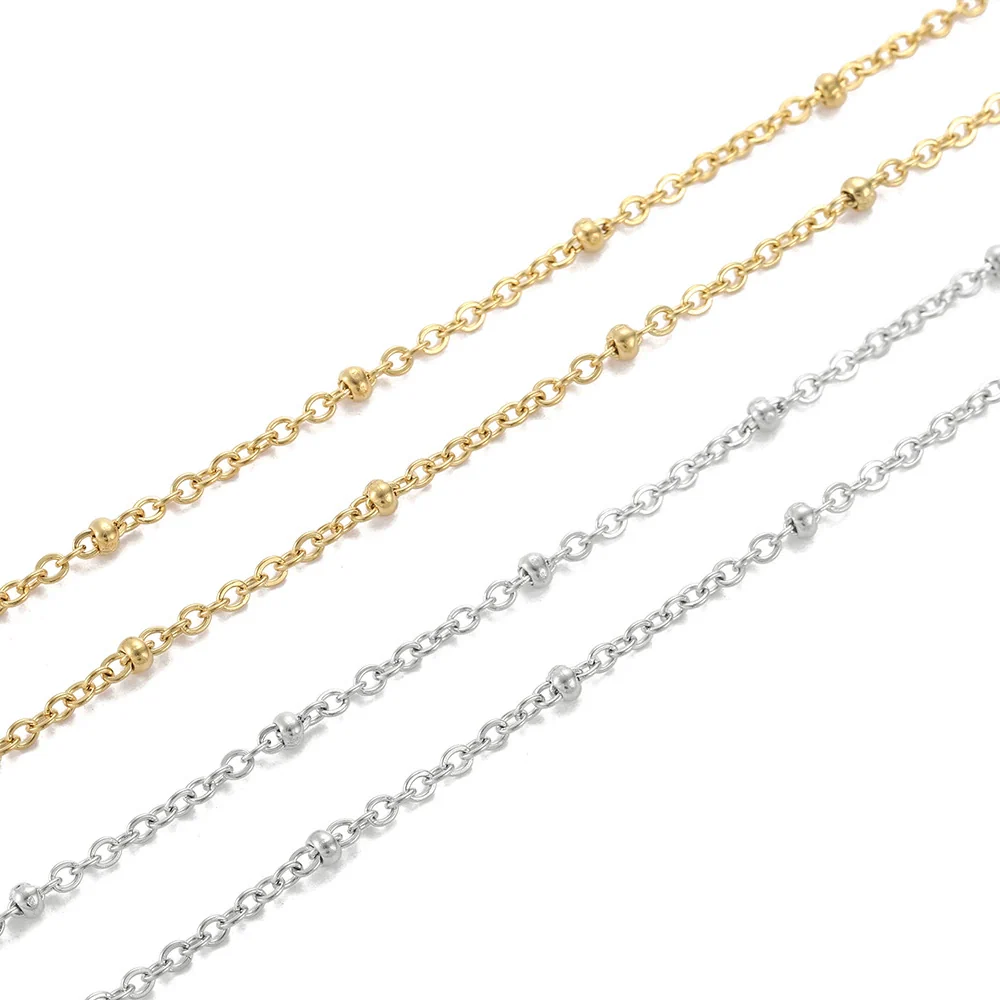 Stainless Steel Flat Cross Clip Bead Chain Electroplated Diy Jewelry Making Material Pendant Necklace - Image 2