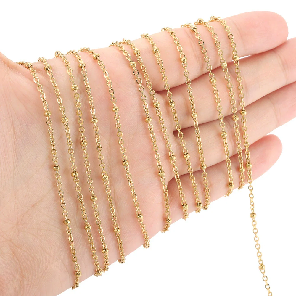 Stainless Steel Flat Cross Clip Bead Chain Electroplated Diy Jewelry Making Material Pendant Necklace - Image 3