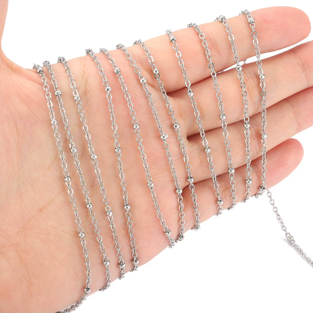 Stainless Steel Flat Cross Clip Bead Chain Electroplated Diy Jewelry Making Material Pendant Necklace - Image 4