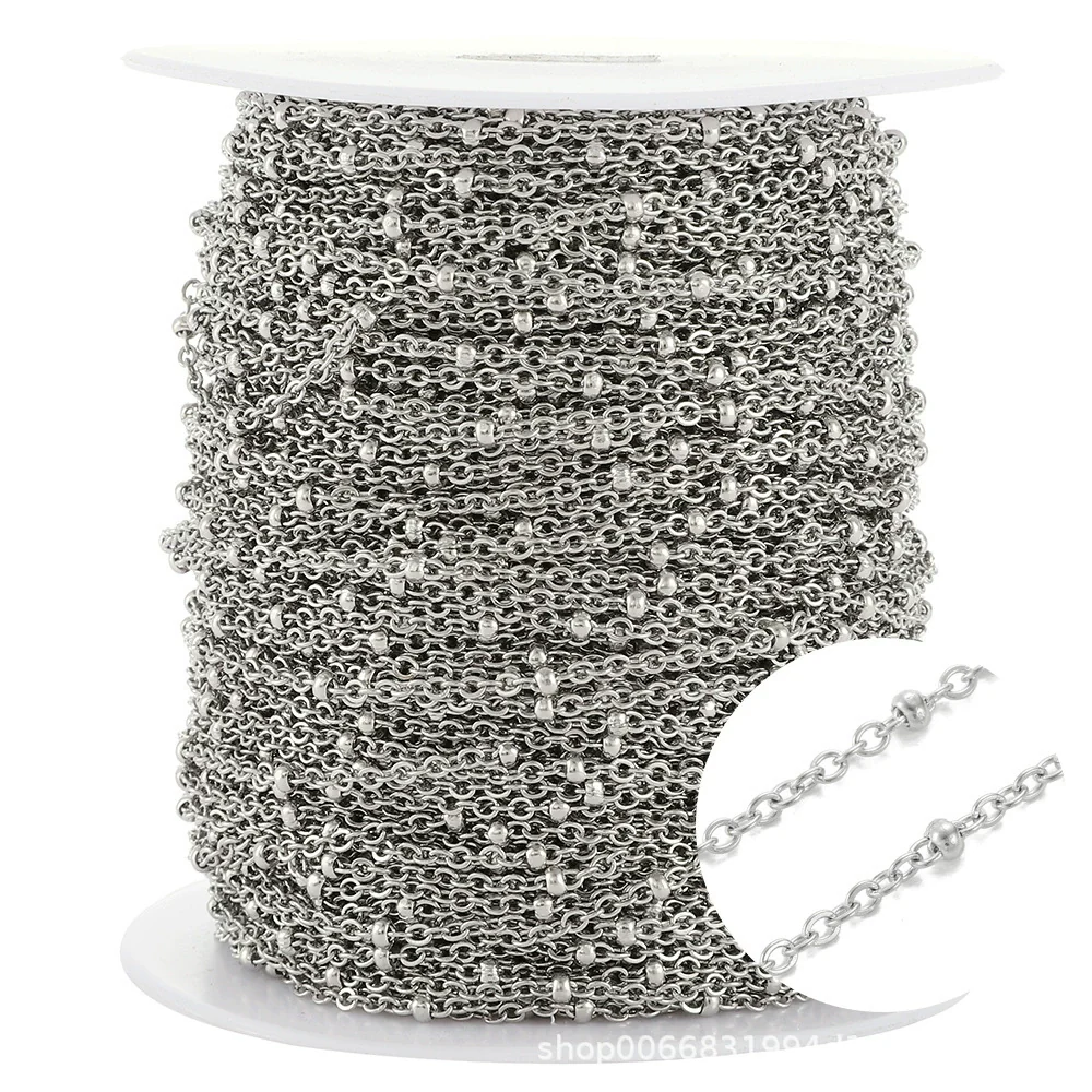 Stainless Steel Flat Cross Clip Bead Chain Electroplated Diy Jewelry Making Material Pendant Necklace - Image 5