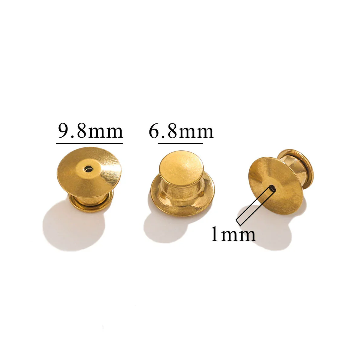 Stainless Steel Flat Head Cap High Card Cap With Golden Badge Vacuum Color Electroplated Accessories - Image 3