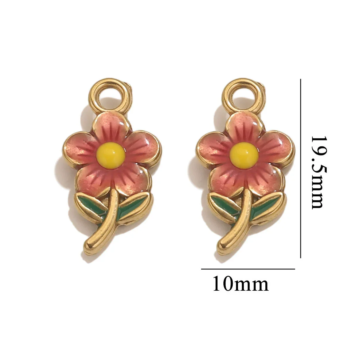 Stainless Steel Flowershaped Doublesided Oil Drop Diy Pendant Jewelry Accessories - Image 6