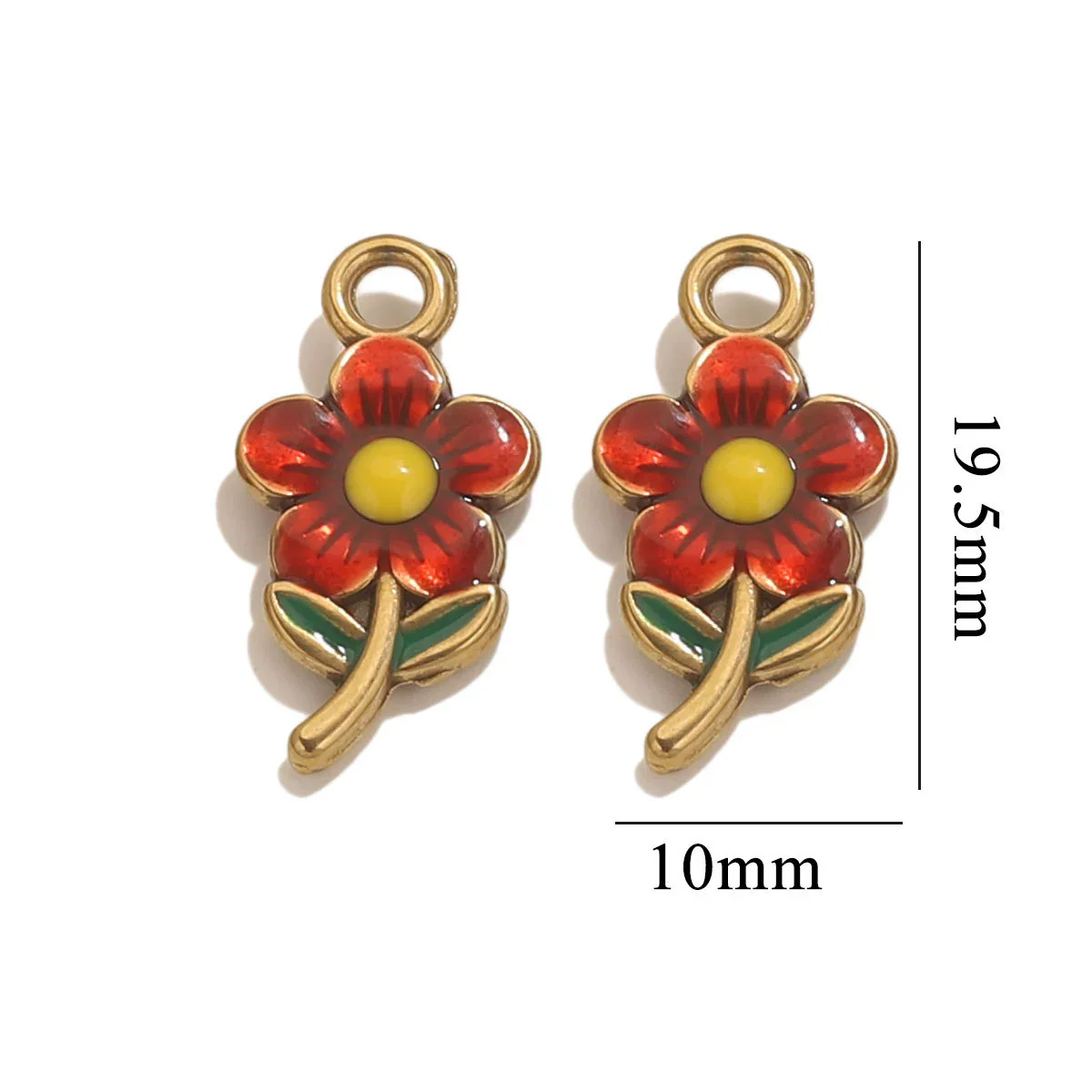 Stainless Steel Flowershaped Doublesided Oil Drop Diy Pendant Jewelry Accessories - Image 7