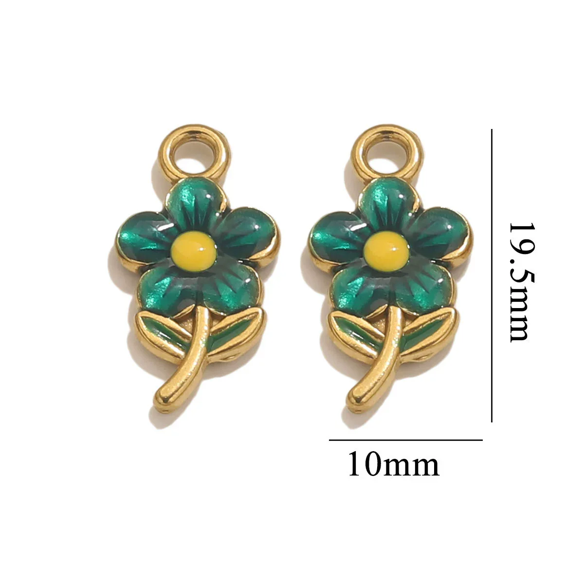 Stainless Steel Flowershaped Doublesided Oil Drop Diy Pendant Jewelry Accessories - Image 8