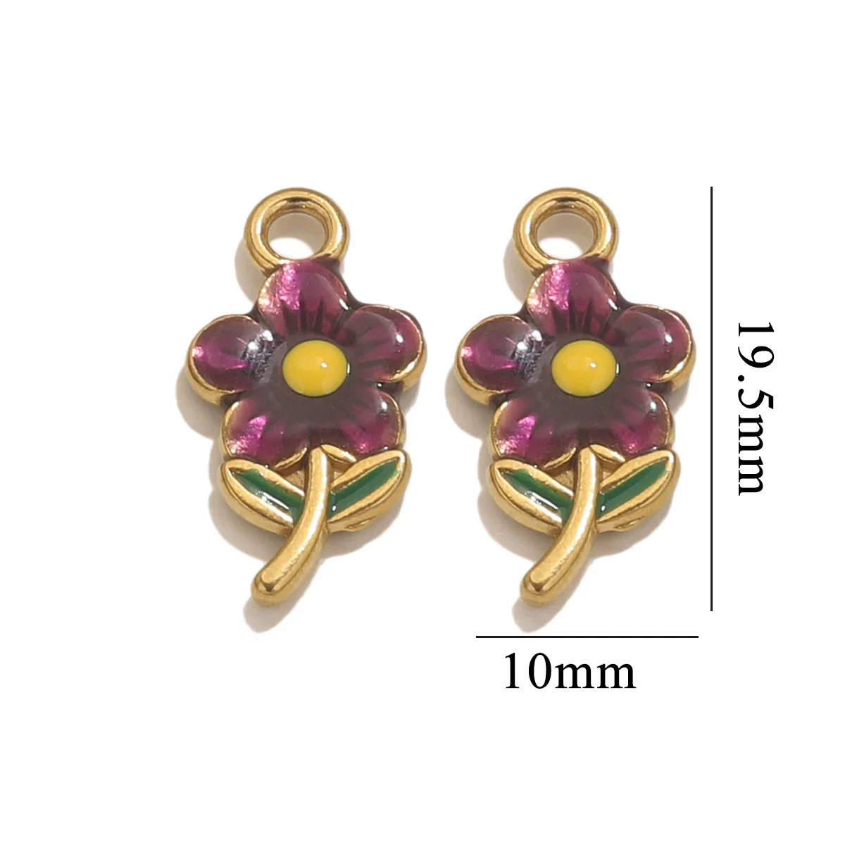 Stainless Steel Flowershaped Doublesided Oil Drop Diy Pendant Jewelry Accessories - Image 9