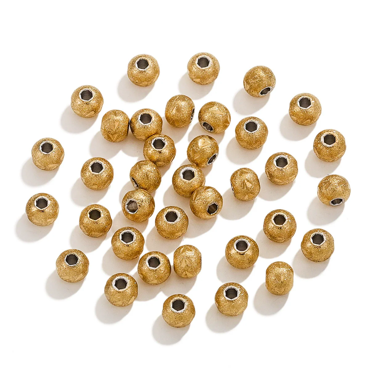 Stainless Steel Frosted And Round Chicken Claw Beads Electroplated Handmade Bracelet Spacer Jewelry Accessories - Image 8
