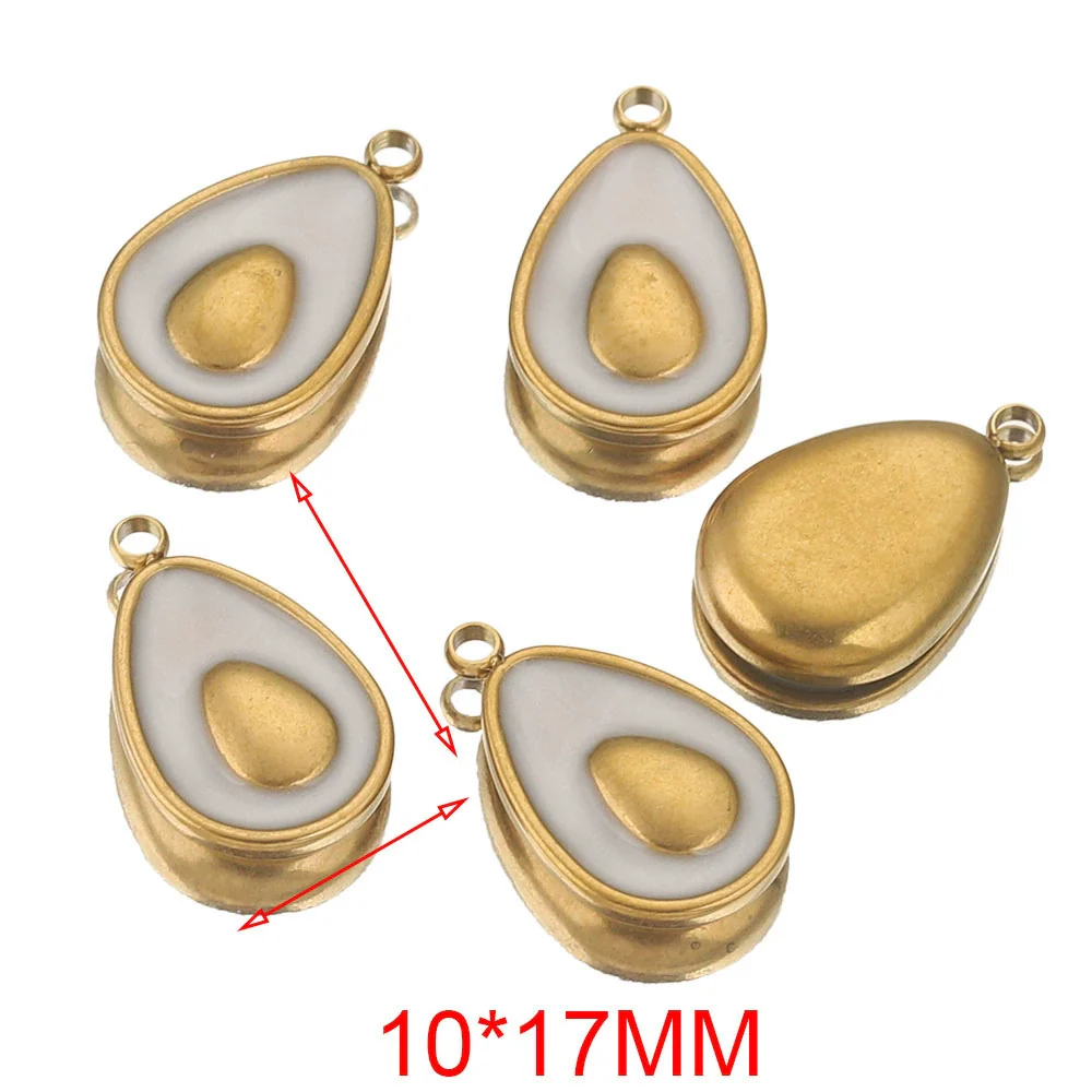 Stainless Steel Fruit Style Avocado And Fish Pattern Pendant Jewelry With 18K Electroplating - Image 7