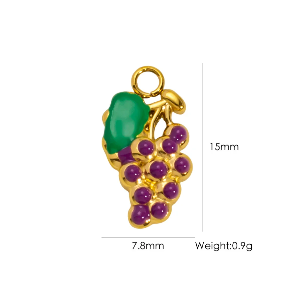 Stainless Steel Fruit Style Oil Dripping Jewelry Accessories Necklace Pendant - Image 11