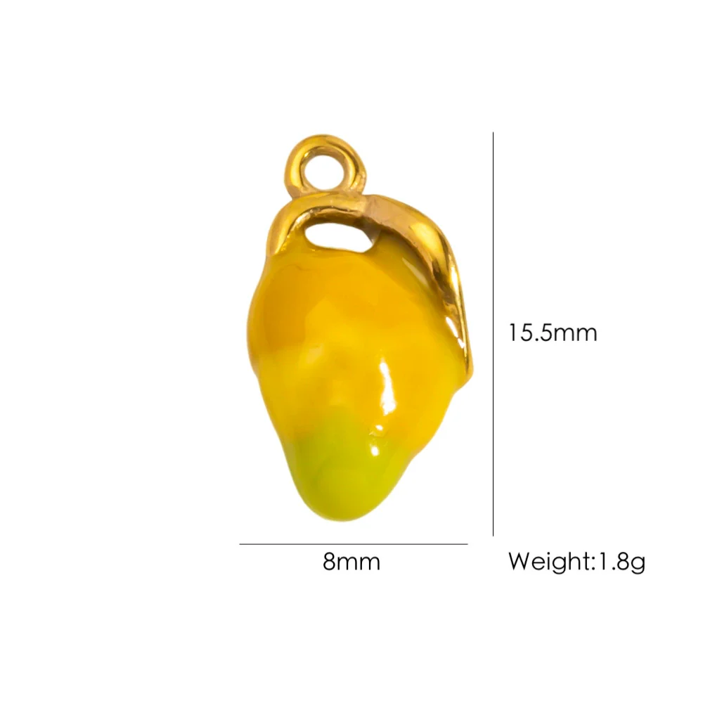 Stainless Steel Fruit Style Oil Dripping Jewelry Accessories Necklace Pendant - Image 15