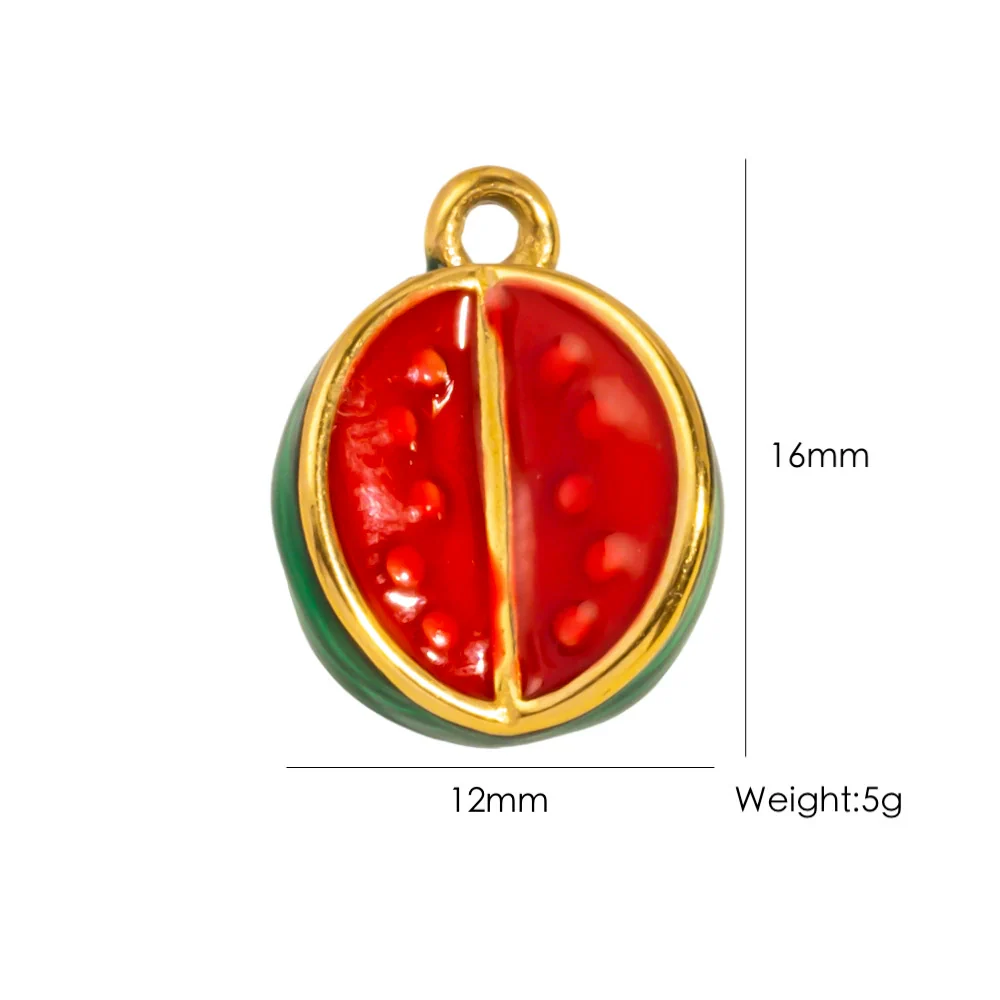 Stainless Steel Fruit Style Oil Dripping Jewelry Accessories Necklace Pendant - Image 20