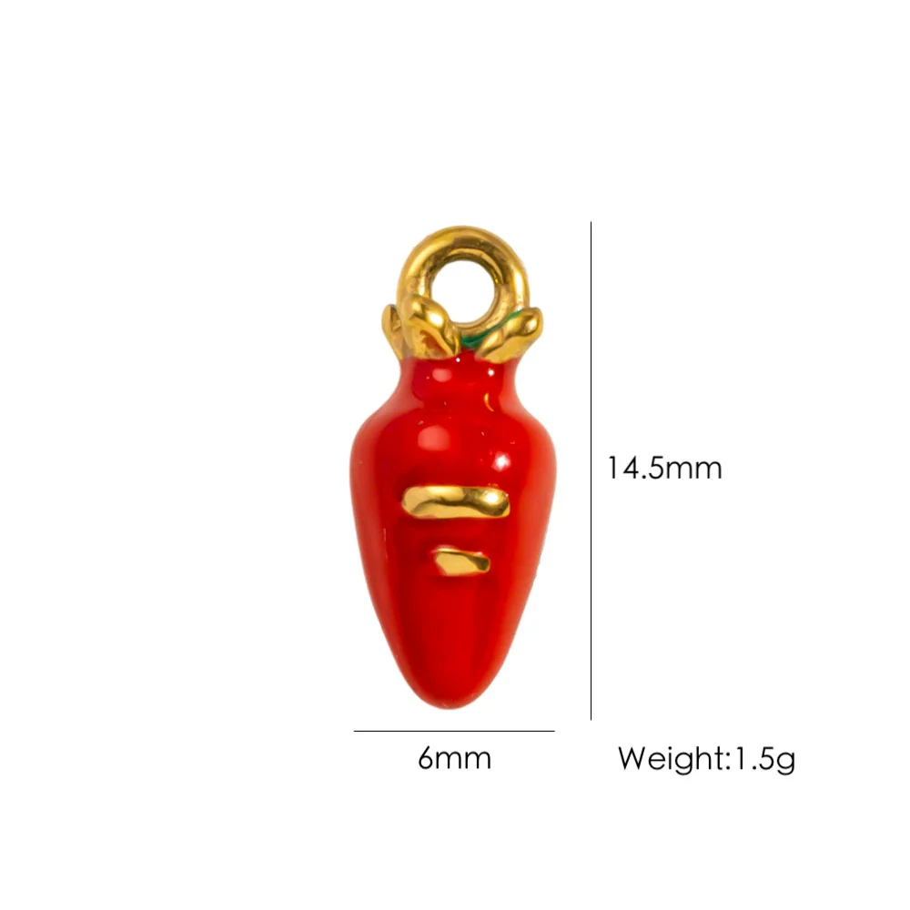 Stainless Steel Fruit Style Oil Dripping Jewelry Accessories Necklace Pendant - Image 6