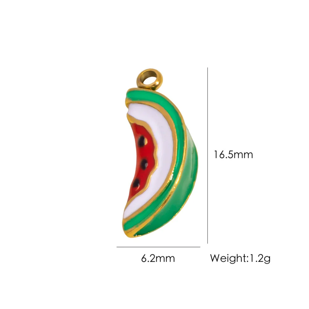 Stainless Steel Fruit Style Oil Dripping Jewelry Accessories Necklace Pendant - Image 8